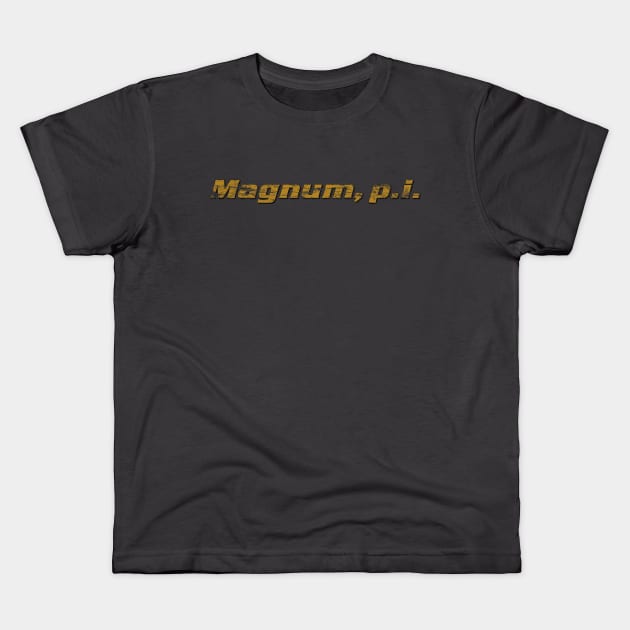 Magnum Title Emblem (aged and weathered) Kids T-Shirt by GraphicGibbon